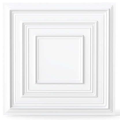 Drop Ceiling Tiles 24" x 24" PVC Ceiling Panels with 3D Decorative Patterns 12-Pack-White