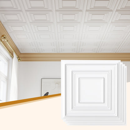 Drop Ceiling Tiles 24" x 24" PVC Ceiling Panels with 3D Decorative Patterns 24-Pack