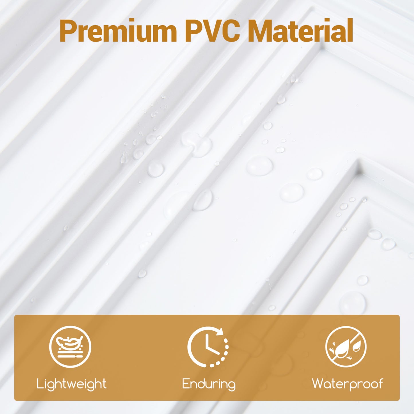 Drop Ceiling Tiles 24" x 24" PVC Ceiling Panels with 3D Decorative Patterns 24-Pack