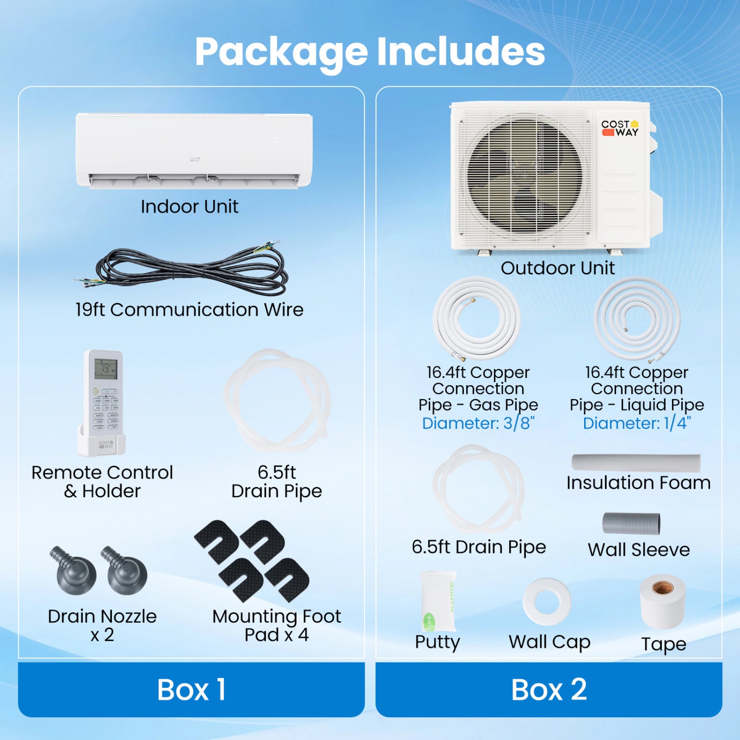 EcoGuard Series 12000 BTU 20 SEER2 115V Mini Split Air Conditioner and Heater