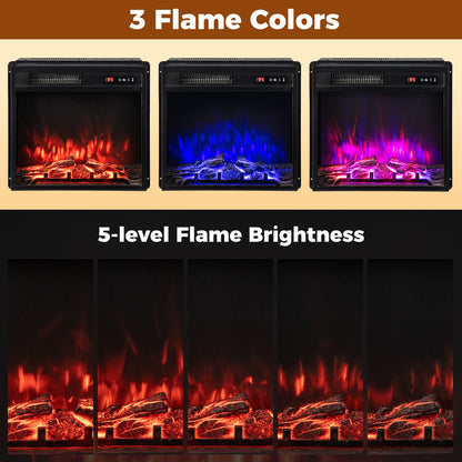 Electric Fireplace Insert 18" with Remote Control 1500W