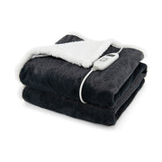 Electric Heated Blanket Throw with 10 Heat Settings-Gray - Gray