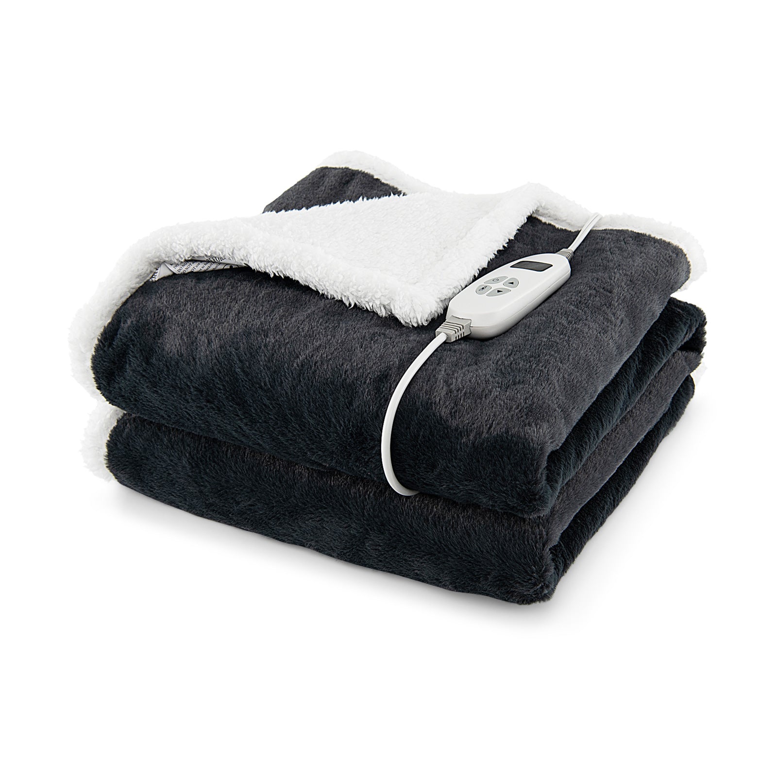 Electric Heated Blanket Throw with 10 Heat Settings-Gray - Gray