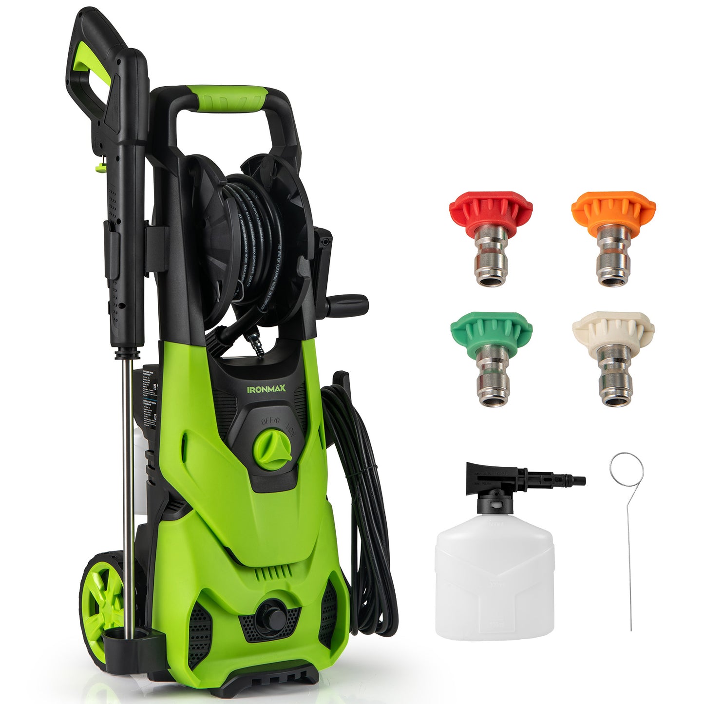 2150PSI Electric Pressure Washer 1.2GPM with 4 Quick Connect Nozzles and Foam Cannon