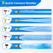 2300 PSI 1.8 GPM Electric Pressure Washer with Wheels and 5 Quick Connect Nozzles-Blue