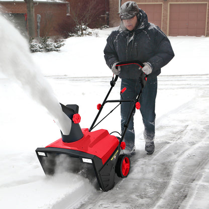 20 Inch 120V 15Amp Electric Snow Thrower with 180¬∞ Rotatable Chute-Red