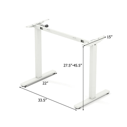 Electric Standing Desk Frame Height Adjustable Computer Desk Base with LED Display-White