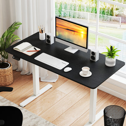 Electric Standing Desk with LED Display and 2 Memory Height Settings-Black