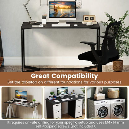 Electric Standing Desk with LED Display and 2 Memory Height Settings-Black