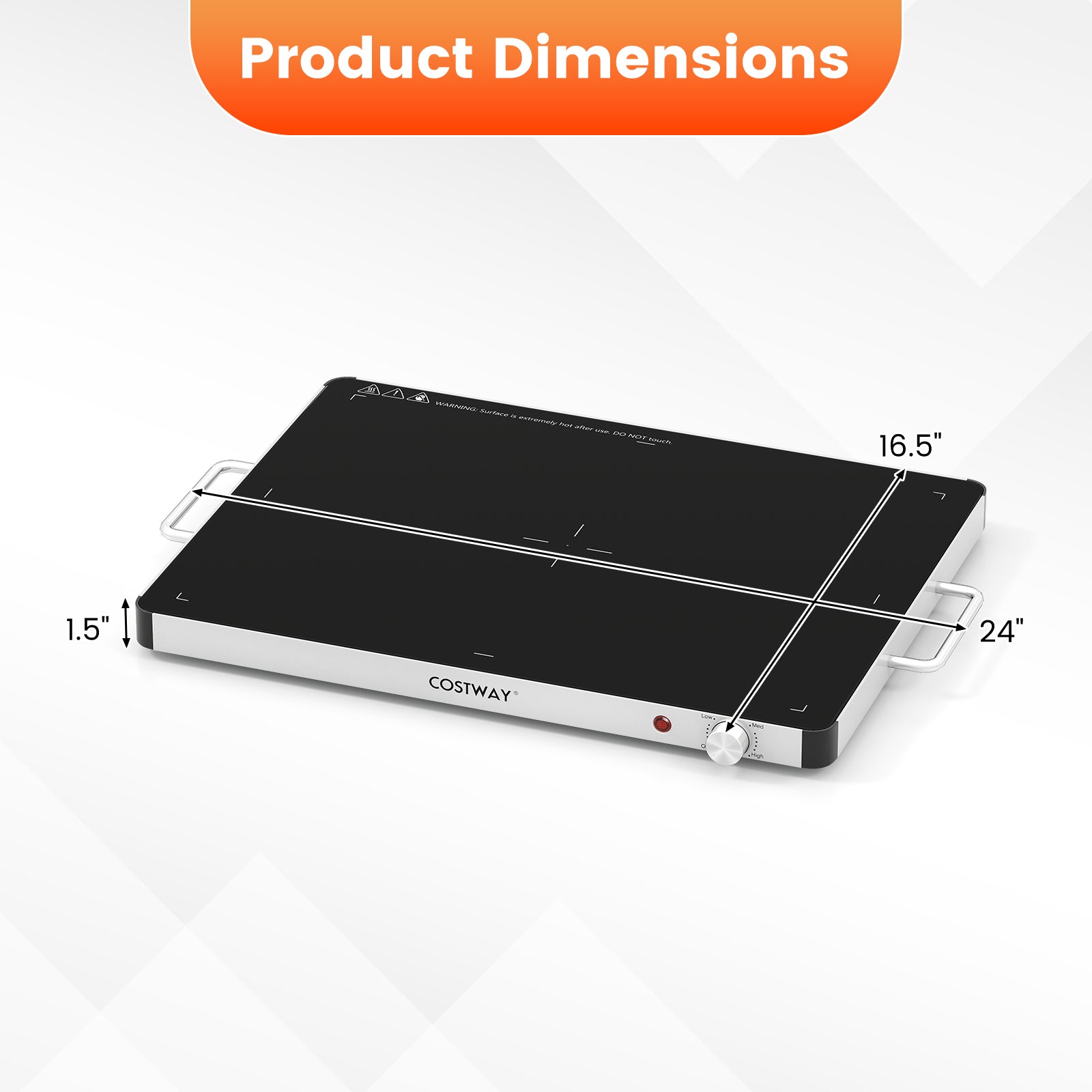 Electric Warming Food Warmer with Adjustable Temperature Control and Overheat Protection
