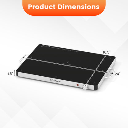Electric Warming Food Warmer with Adjustable Temperature Control and Overheat Protection