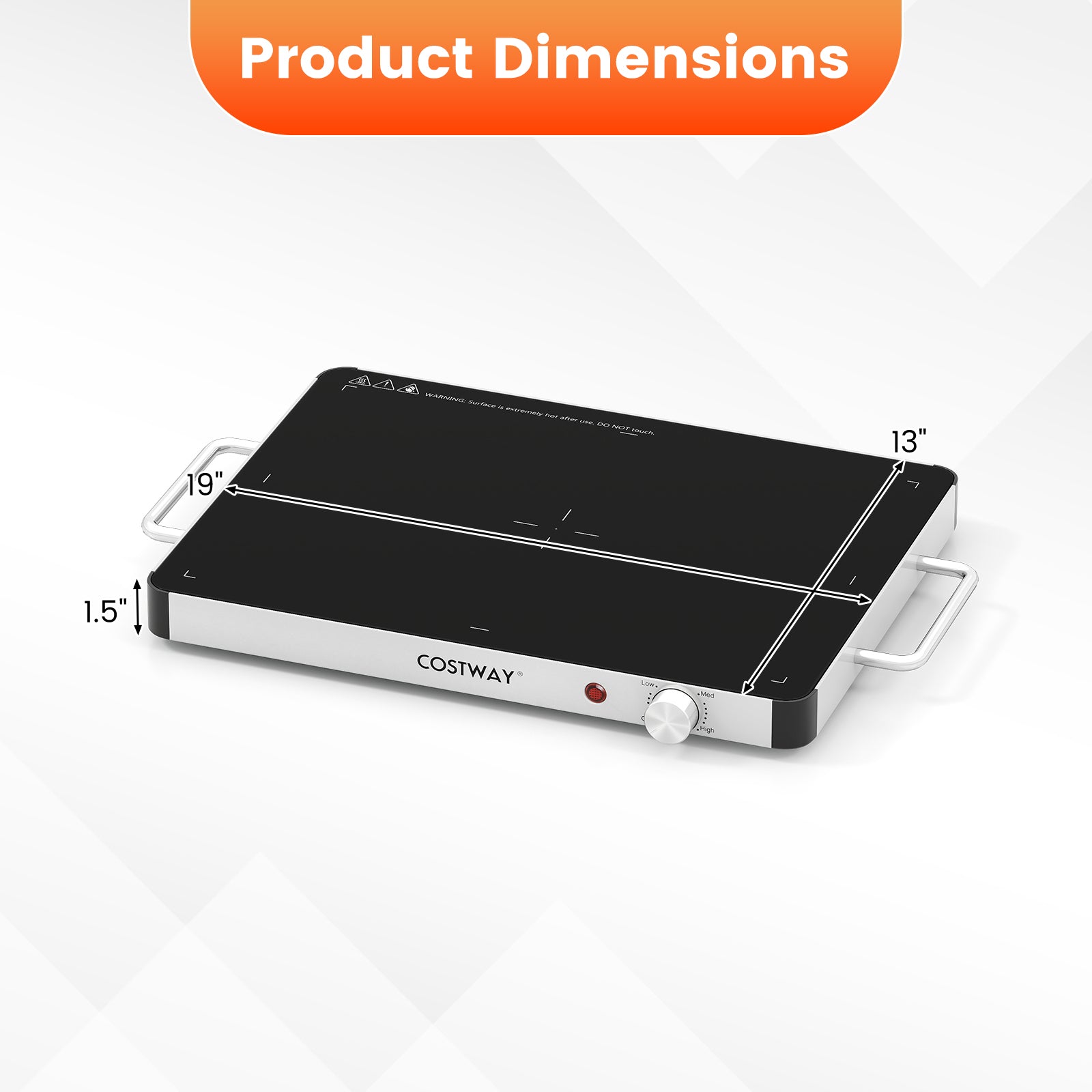 Electric Warming Tray Food Warmer with Adjustable Temperature Control