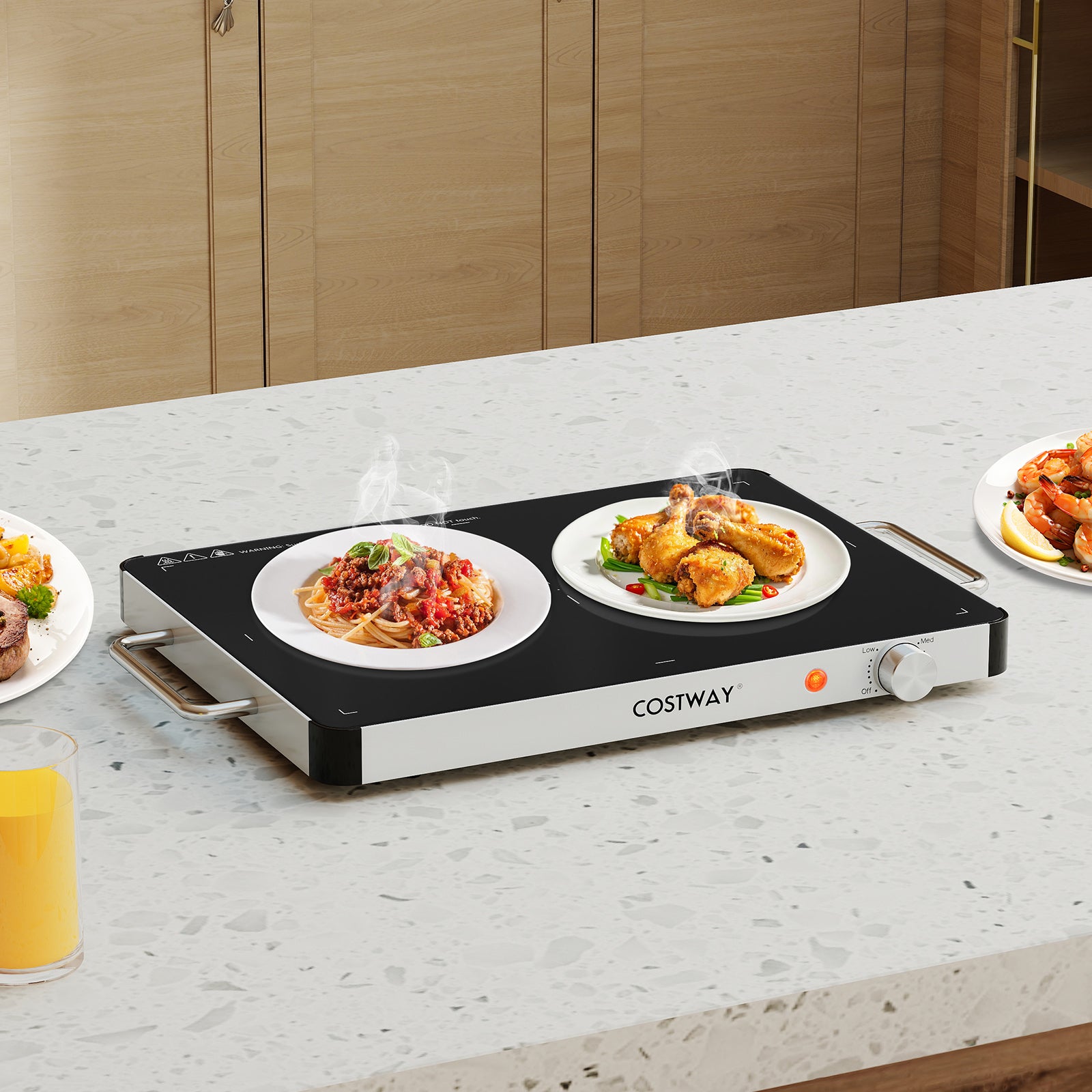 Electric Warming Tray Food Warmer with Adjustable Temperature Control