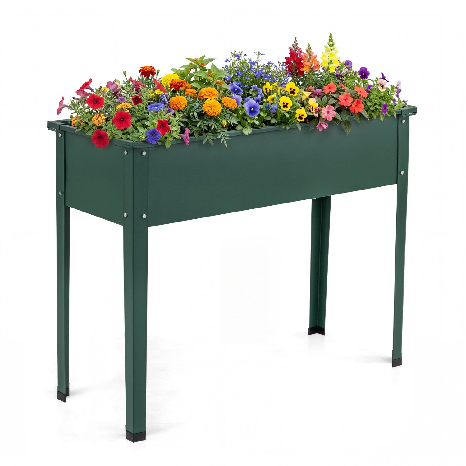 Elevated Metal Raised Garden Bed with Legs and Drainage Holes-Green