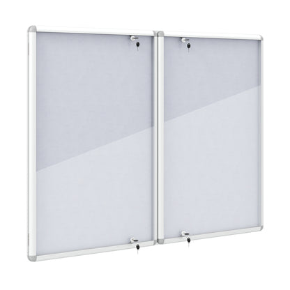 Lockable Cork Bulletin Board 47.5" x 35.5" Aluminum Frame
