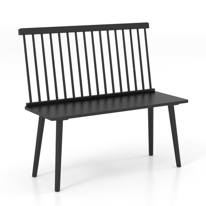 Entryway Bench for 2 with Spindle Back for Kitchen Dining Room Hallway