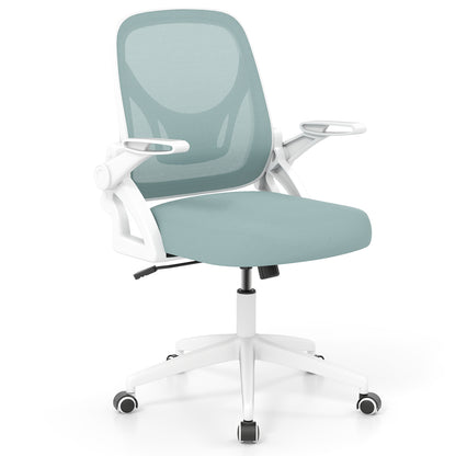 Ergonomic Computer Desk Chair with Lumbar Support and Flip-up Arms-Navy