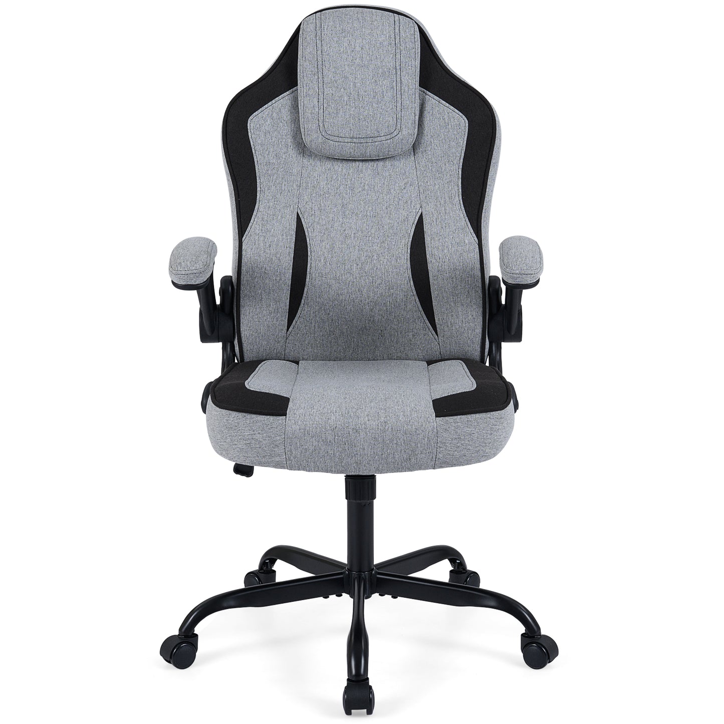 Ergonomic Computer Office Chair with 90¬∞ Flip-up Armrests-Gray