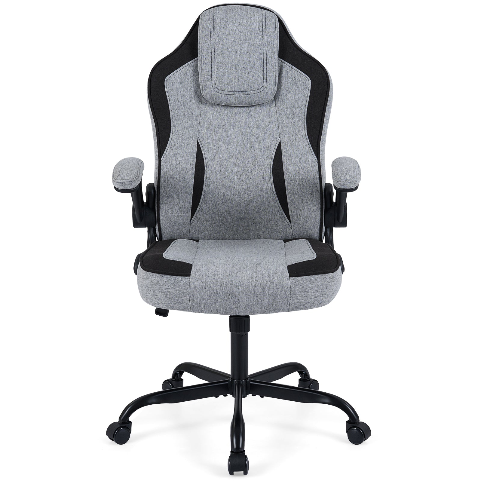 Ergonomic Computer Office Chair with 90¬∞ Flip-up Armrests-Gray