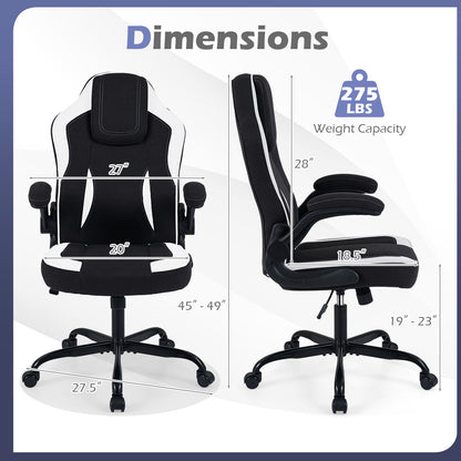 Ergonomic Computer Office Chair with 90¬∞ Flip-up Armrests-Black