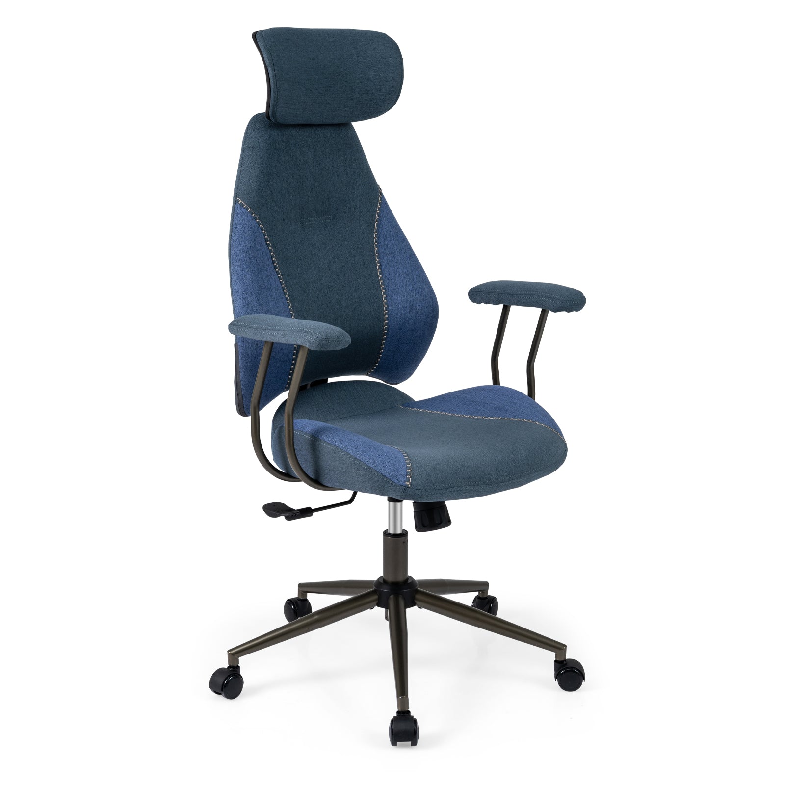 Ergonomic Office Chair Computer Desk Chair with 2D Headrest and Rocking Backrest-Navy
