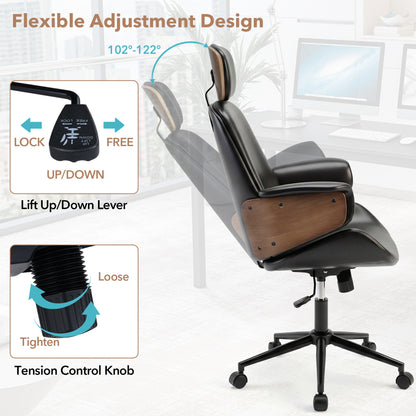 Ergonomic Office Chair with Headrest Adjustable Height for Home Office and Study