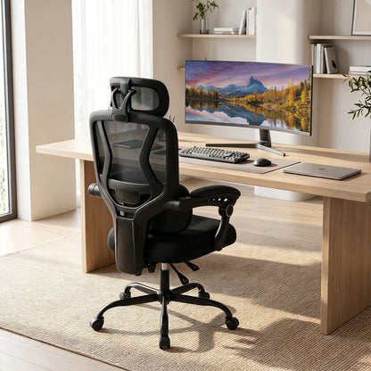 Ergonomic Mesh Office Chair with Lumbar Support & Headrest