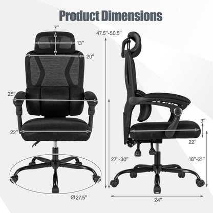 Ergonomic Mesh Office Chair with Lumbar Support & Headrest