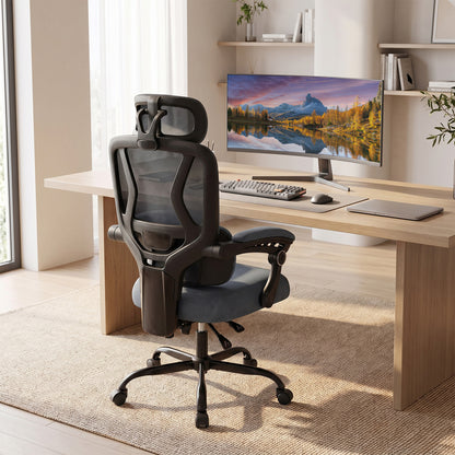 Ergonomic Mesh Office Chair with Lumbar Support & Headrest