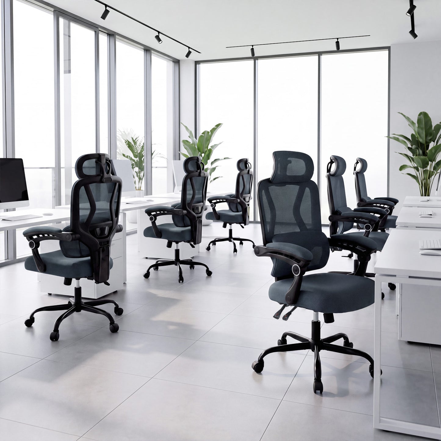 Ergonomic Mesh Office Chair with Lumbar Support & Headrest