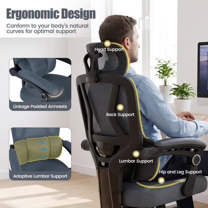 Ergonomic Mesh Office Chair with Lumbar Support & Headrest