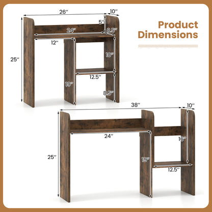 Expandable Desktop Bookshelf with Open Storage Cubes