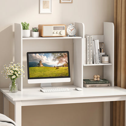 Expandable Desktop Bookshelf with Open Storage Cubes