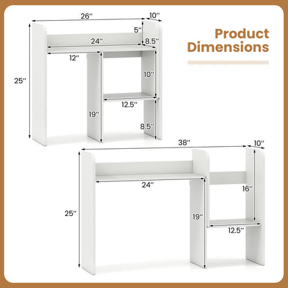 Expandable Desktop Bookshelf with Open Storage Cubes