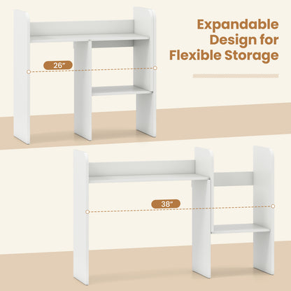 Expandable Desktop Bookshelf with Open Storage Cubes