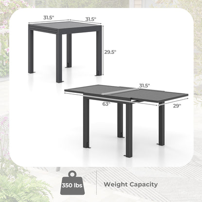 Expandable Patio Dining Table for 4-6 People
