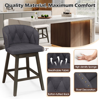 Counter Height Fabric Upholstered Bar Stools Set of 2