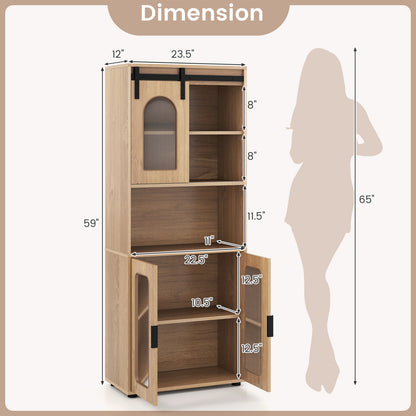 Farmhouse Bathroom Floor Cabinet with Sliding Barn Door