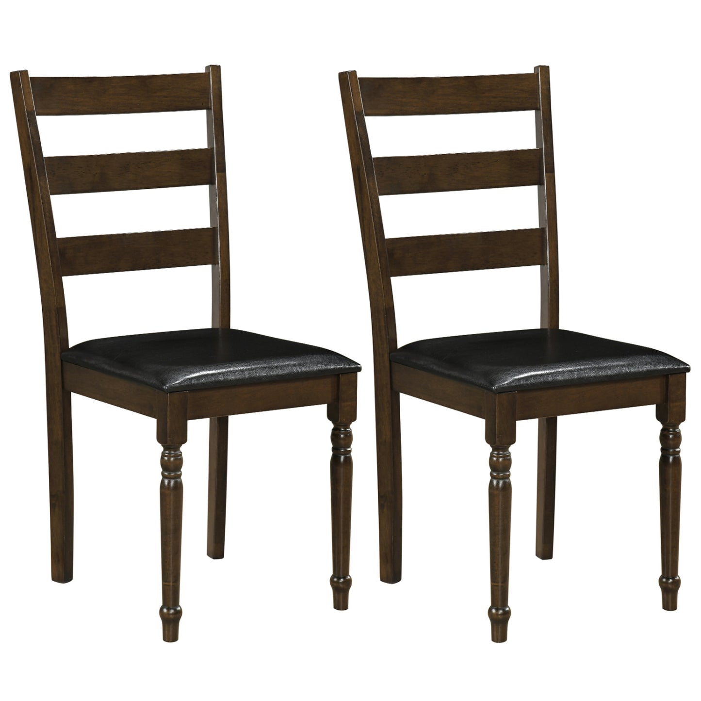 Upholstered Dining Chairs Set of 2 - Farmhouse Ladder Back