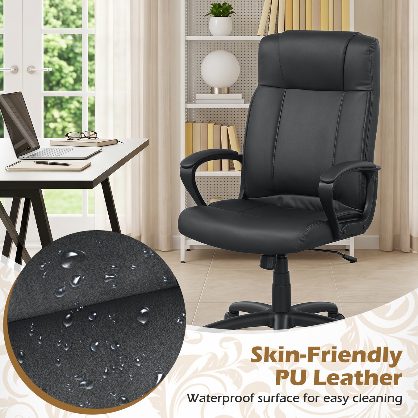 Ergonomic Office Chair with Rocking Function - Faux Leather