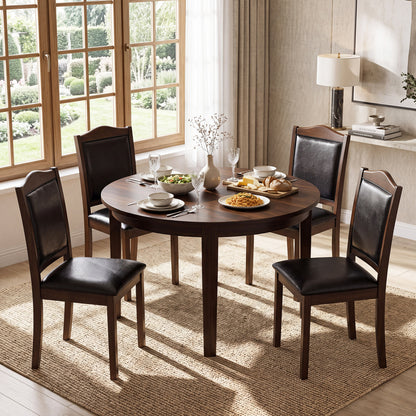 Dining Chairs Set of 4 Faux Leather Upholstered Farmhouse