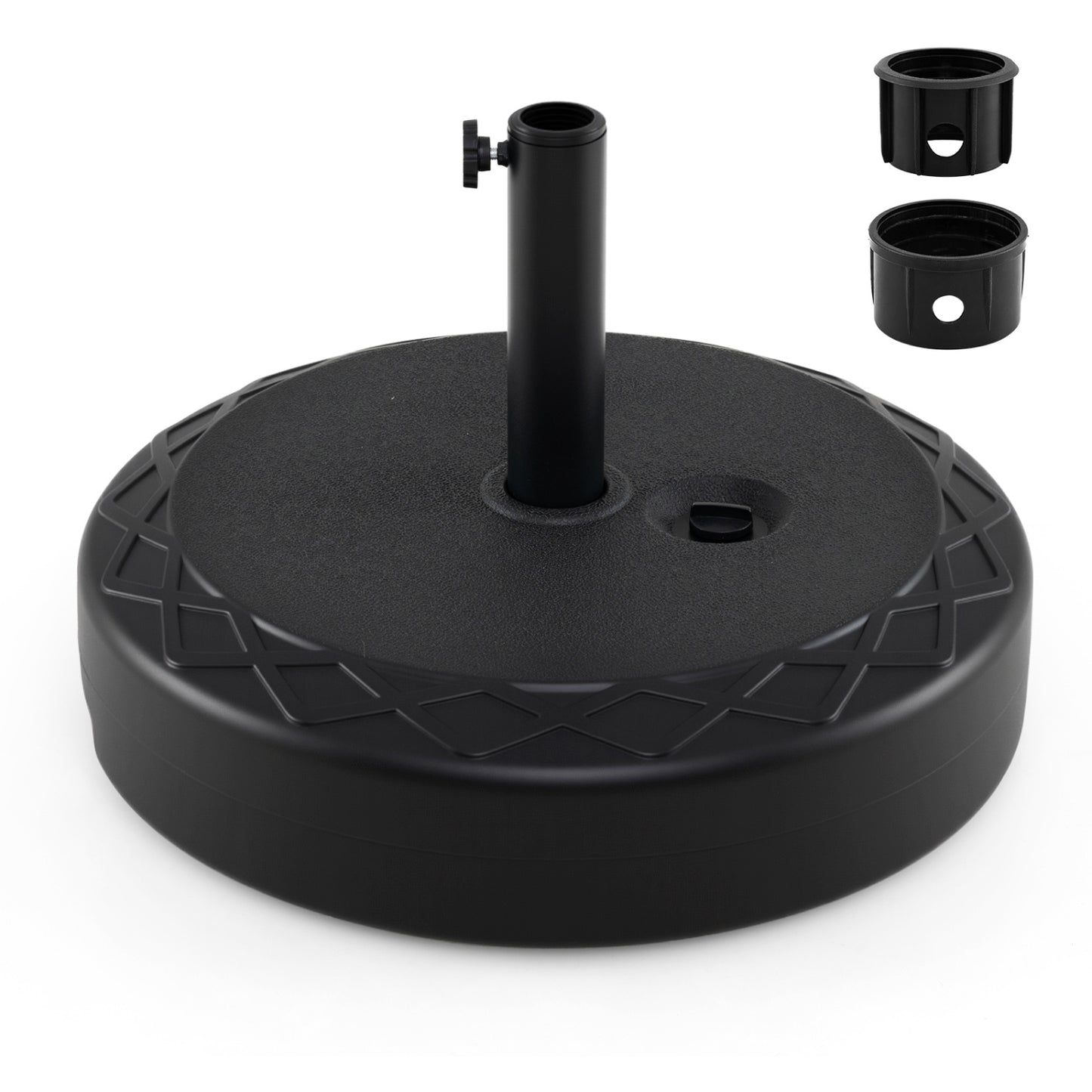 Fillable Umbrella Base 90 LBS Heavy Duty Sand Filled Round Market Umbrella Stand-Black