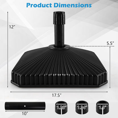 Fillable Umbrella Base with Shell Texture - 44 lb Capacity