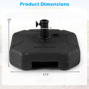 17 Inch 88 LBS Heavy-Duty Fillable Umbrella Base with Handle