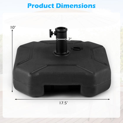 17 Inch 88 LBS Heavy-Duty Fillable Umbrella Base with Handle