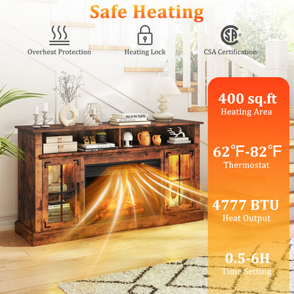Fireplace TV Stand with Remote Controls and Thermostat for TVs Up to 50 Inch