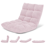 14-Position Adjustable Cushioned Floor Chair-Light Pink
