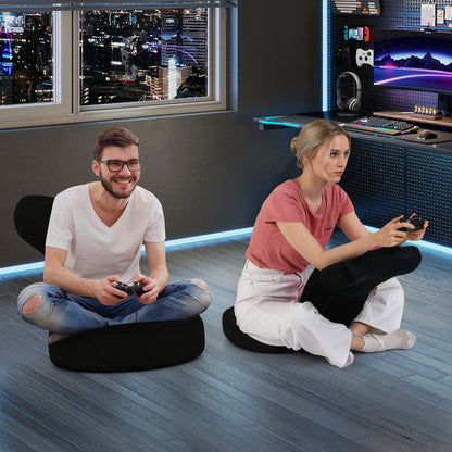 Floor Comfy Gaming Leisure Chair with Adjustable Headrest and Backrest-Pink