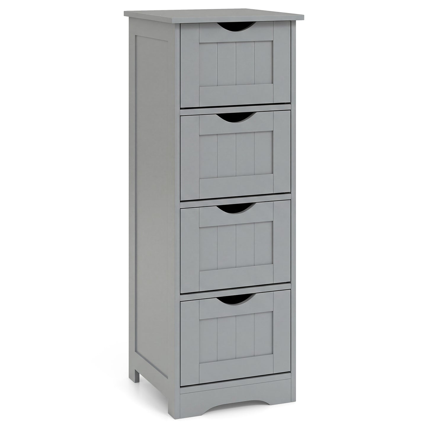 Floor Wooden Free Standing Storage Side Organizer for Bathroom-Gray