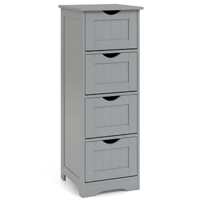 Floor Wooden Free Standing Storage Side Organizer for Bathroom-Gray